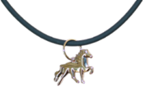 Silicone necklace with polished icelandic horse